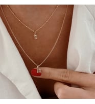 14 k altın kaplama ikili harfli zincir kolye (tüm harfler mevcuttur)
