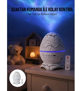 Northcity Dinazor Yumurta Tasarımı Renk Değiştirebilen Masa ve Gece Lambası Projektör