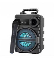 Taşınabilir Karaoke Hoparlör - Mikrofonlu Bluetooth Speaker - USB ve Hafıza Kartı Destekli - Mikrofonlu Karaoke Ses Sistemi LED Işıklı