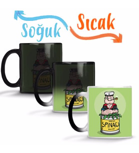 Popeye Spinach Temel Reis Sihirli Kupa Bardak Porselen