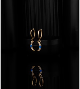 925 Ayar Gümüş Opal Taşlı Hilal Ay Küpe