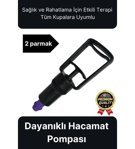 Kaliteli Dayanıklı Tüm Kupalara Uyumlu Islak Kuru Kullanım 2 Parmak Hacamat Çekme Vakum Pompası