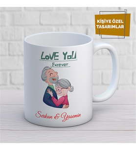 Kişiye Özel İsim Yazılabilir Sevgi Temalı Kupa Bardak