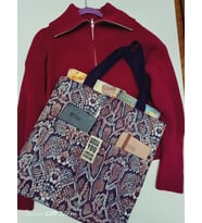 rose moda KADINLARIN RETRO YILAN DESENLİ TUVAL OMUZ ÇANTALARI ORTA BOY