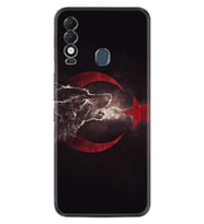 Tecno Spark 8T Kılıf Resimli Desenli Baskılı Silikon Kurt ve Ay Yıldız 1403