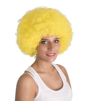 Sarı Renk Kıvırcık Afro Bonus Peruk