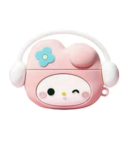 Microsonic Samsung Galaxy Buds 3 Pro Kılıf Cartoon Figürlü Silikon Crtn-Fgr-My-Mldy (Pembe-Gri-Bej)