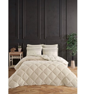 Bella Home Çift Kişilik Jakarlı Uyku Seti - Wellsoft Yorgan - 4 Parça - Pvc Orijinal Çantalı