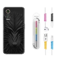 General Mobile GM 21 Pro GM 22 Pro Plus Kılıf Kablo Koruma Spiral Silikon Black Fox 1325