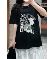 Don't Panic Unisex Y2K T-shirt (Siyah)