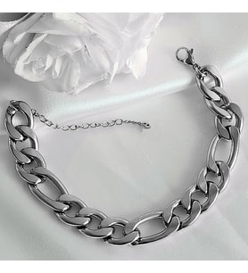 Gümüş Renk Şavin Kuşgözü Unisex Erkek Çelik Bileklik -  3010