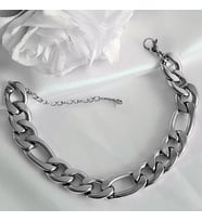 Gümüş Renk Şavin Kuşgözü Unisex Erkek Çelik Bileklik -  3010