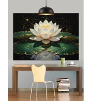 Nilüfer Çiçeği ve Bataklık (Lotus) Dekoratif Kanvas - Mdf Ahşap Tablo