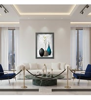 Salon ve Ofis İçin Tasarım Soyut Vazo Temalı Modern Çerçeveli Tablo