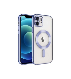 Apple iPhone 12 Uyumlu Kılıf Kamera Korumalı M-safe Wireless Şarj Özellikli Zore Demre Kapak (Lila)