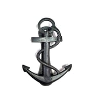 Antika Tarz Dekoratif Pirinç Halatlı, Çapa, Denizci, Gemici Kapı Tokmağı, Taktak - 170X60Mm, Oksit
