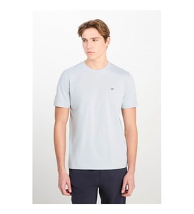 Lee Lee Bisiklet Yaka Gri Erkek T-Shirt L60UFQ475