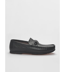 Hakiki Deri Siyah Tokalı Erkek Loafer