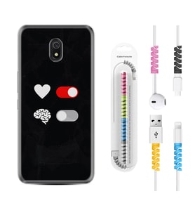 Xiaomi Redmi 8A 8 Pro 9C 9T 10C 11T Pro Kılıf Kablo Koruma Spiral Silikon Love Brain 1722
