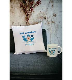 Bebek Hediyesi Kupa Bardak ve Yastık Set 001 (Beyaz)