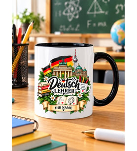 Kişiye Özel Almanca Erkek Öğretmen Kupası Deutsch Lehrer İsimli Öğretmenler Günü Hediyesi