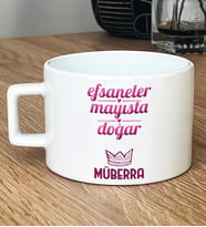 Kişiye Özel Boğa İkizler Burcu Hediye Lüks Fincan Doğum Günü Hediyesi (Beyaz)