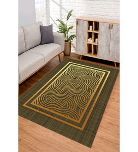 Dijital Kaymaz Taban Yıkanabilir Renkli Salon Halısı Mutfak Halısı Yolluk ND-SD-834 (Gold)