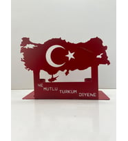 Masa Üstü Türk Bayraklı Kalemlik (Kırmızı)