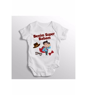 Benim Süper Babam Baskılı Bebek Zıbını