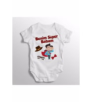 Benim Süper Babam Baskılı Bebek Zıbını