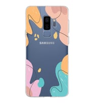 Samsung Galaxy S9 Plus Kapak Karışık Renkler Tasarımlı Şeffaf Silikon Kılıf