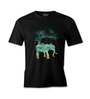 Doğa Macera Kamp Fil Siyah Erkek Tshirt