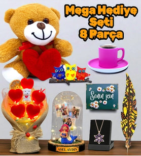 Mega Hediye Seti - 8 Farklı Hediyeli Size Özel Premium Set - Kişiye Özel (Model 4)