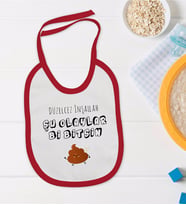 BK Kids Düzelcez İnşallah Tasarımlı Kırmızı Bebek Mama Önlüğü-1