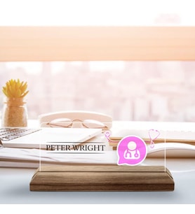 BK Gift Kişiye Özel İsimli Doktor Temalı Ahşap Tabanlı Akrilik Masa İsimliği-4, Ofis Dekoru, Mesleki Hediye, Ofis Hediyeleri