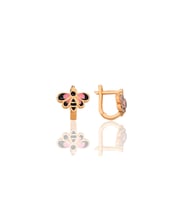Gümüş rose mineli arı modeli çocuk küpesi SGTL12419ROSE