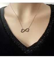 Rose Kaplama Sonsuz Kalpler Gümüş Kolye (Karışık)