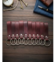 10 Adet Bordo Hakiki Deri Anahtarlık Moda Anahtarlık Hediye Anahtarlık