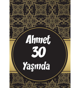 Siyah Gold doğum Günü Afişi 35X50 cm
