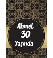 Siyah Gold doğum Günü Afişi 35X50 cm