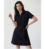 LCW Comfort Siyah Gömlek Yaka Mini Elbise