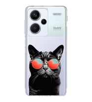 PrintiFy Xiaomi Redmi Note 13 Pro 4G ile Uyumlu Kedi 3 Kamera Korumalı Şeffaf Kılıf