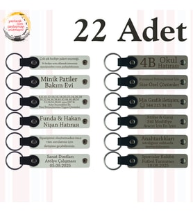 Beyaz & Kül Gri, Şirket Açılış Törenine Değer Katan Hediye, 22’li Set, Tarih ve İsimli Deri Hatıra
