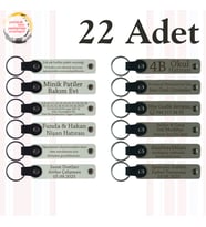Beyaz & Kül Gri, Şirket Açılış Törenine Değer Katan Hediye, 22’li Set, Tarih ve İsimli Deri Hatıra