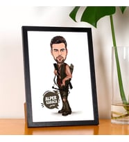Kişiye Özel Karikatürlü Okçu Erkek Resim Çerçevesi