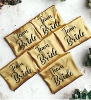 6 Adet Team Bride Baskılı Gold Nedime Sabahlık