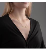 Kişiye Özel Minimalist Çift Pati İsim Kolye 925K Gümüş (Gold)