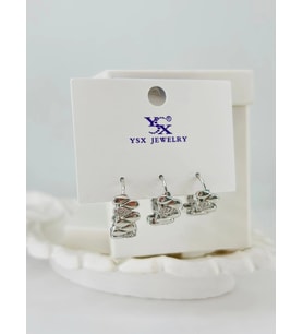 Zirkon Taşlı Üçlü Kombin Küpe - Kp00396