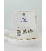 Zirkon Taşlı Üçlü Kombin Küpe - Kp00396