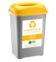 50 Lt Plastik Atık Kutusu, Büyük Boy Geri Dönüşüm Kovası, Sıfır Atık